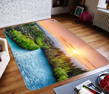 3D Sunset Lake Grass 418 Non Slip Rug Mat Mat AJ Creativity Home 