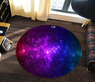 3D Purple Starry Sky 091 Round Non Slip Rug Mat Mat AJ Creativity Home 