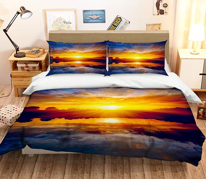 3D Dazzling Sunset 172 Bed Pillowcases Quilt Wallpaper AJ Wallpaper 