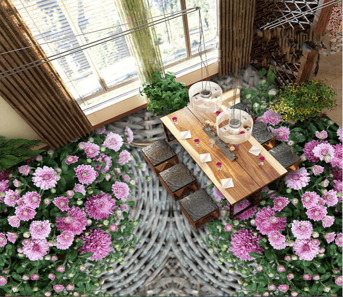 3D Small Garden 209 Floor Mural Wallpaper AJ Wallpaper 2 