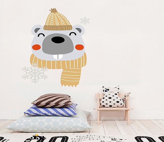 3D Cartoon Bear Head 112 Wall Stickers Wallpaper AJ Wallpaper 