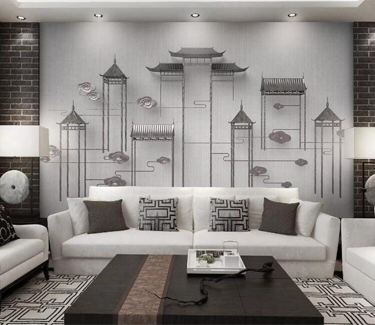 3D Sketch House WC223 Wall Murals Wallpaper AJ Wallpaper 2 