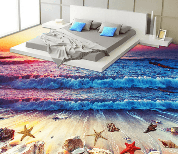 3D Sunset 029 Floor Mural Wallpaper AJ Wallpaper 2 