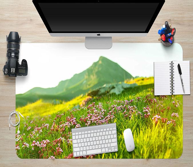 3D Mountain Flowers 021 Desk Mat Mat AJ Creativity Home 