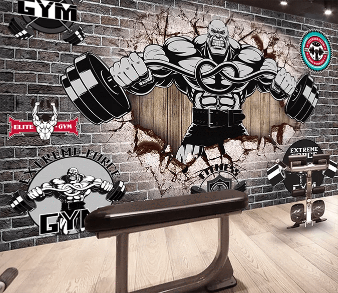 3D Fierce Man With Dumbbells 147 Wallpaper AJ Wallpaper 2 