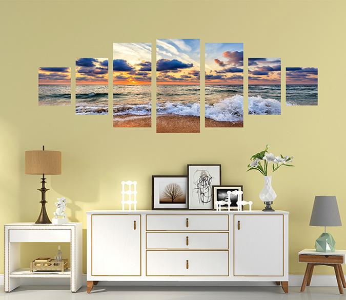 3D Dusk Sea 191 Unframed Print Wallpaper Wallpaper AJ Wallpaper 