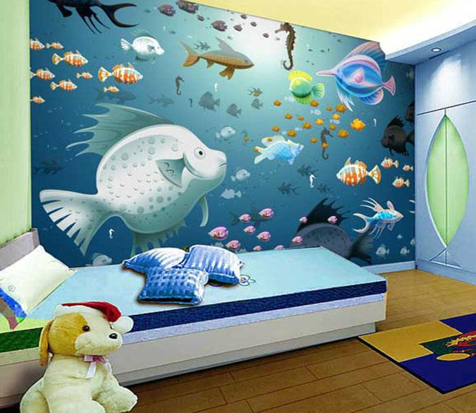 3D Fish School 010 Wallpaper AJ Wallpaper 