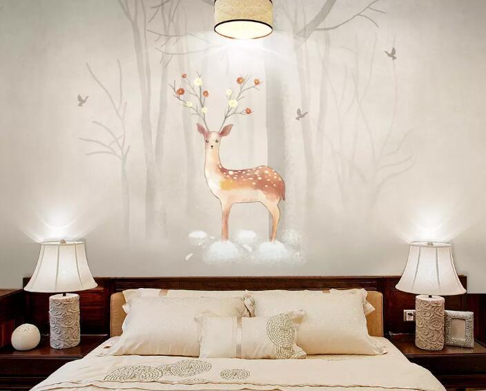 3D Deer Forest 233 Wall Murals Wallpaper AJ Wallpaper 2 