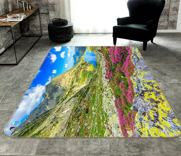 3D Flower Field Lake 377 Non Slip Rug Mat Mat AJ Creativity Home 