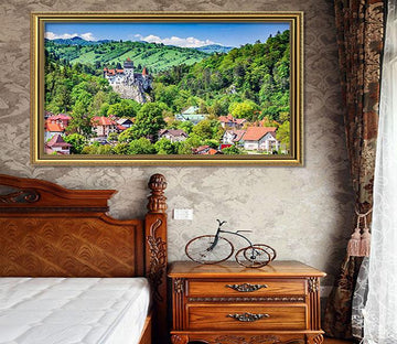 3D Forest Village 111 Fake Framed Print Painting Wallpaper AJ Creativity Home 