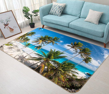 3D Coconut Tree Beach 687 Non Slip Rug Mat Mat AJ Creativity Home 
