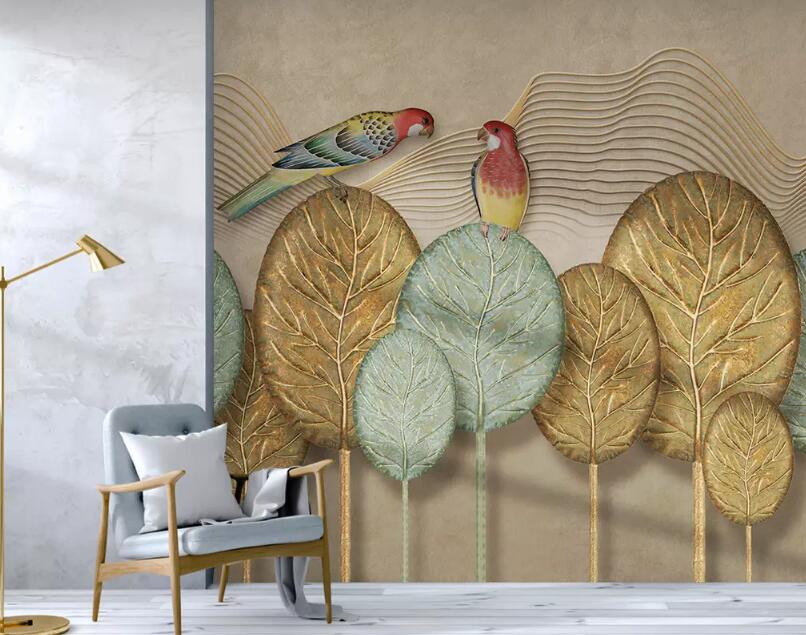 3D Leaf Bird 564 Wall Murals Wallpaper AJ Wallpaper 2 