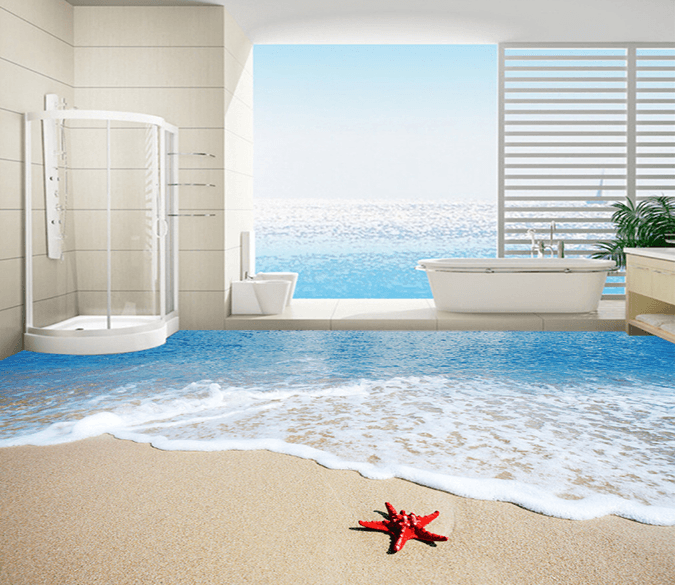 3D Lonely Starfish 193 Floor Mural Wallpaper AJ Wallpaper 2 