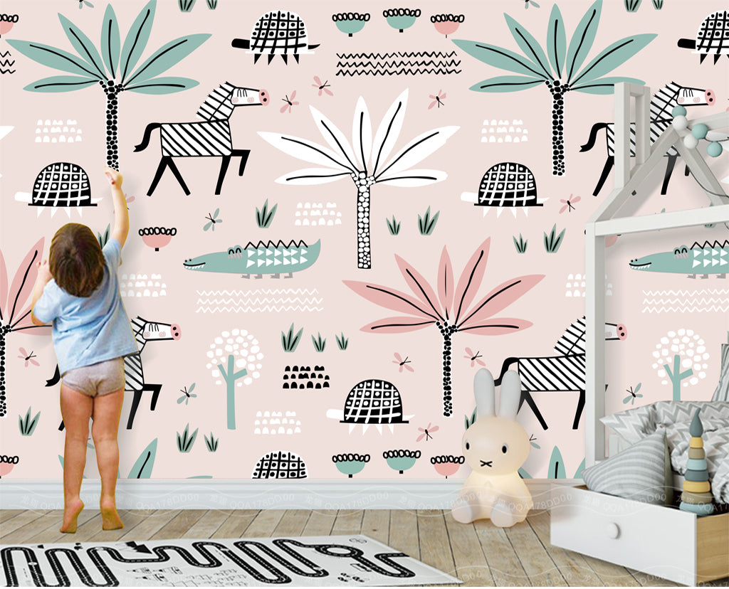 3D Zebra Tree WC011 Wall Murals