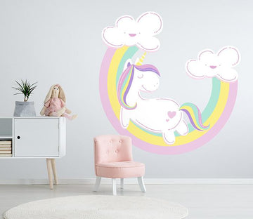 3D Rainbow Cloud Unicorn 232 Wall Stickers Wallpaper AJ Wallpaper 