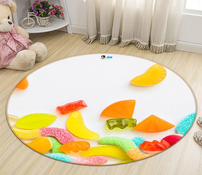 3D Colorful Candy 118 Round Non Slip Rug Mat Mat AJ Creativity Home 