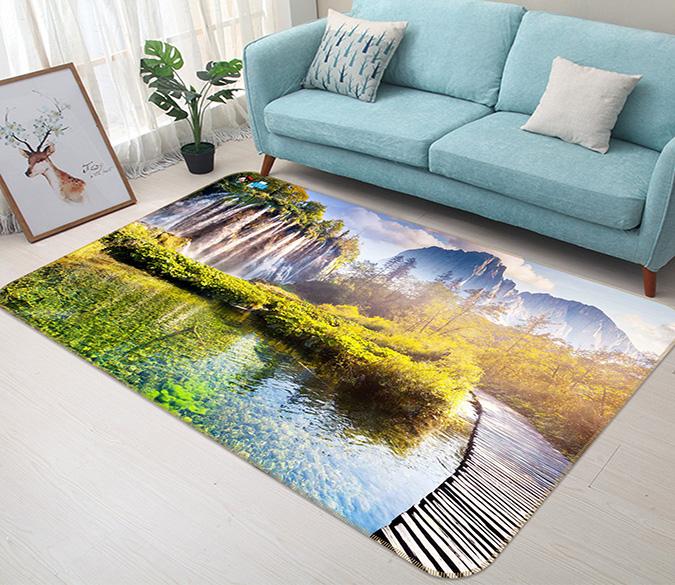 3D Clear Lake 380 Non Slip Rug Mat Mat AJ Creativity Home 