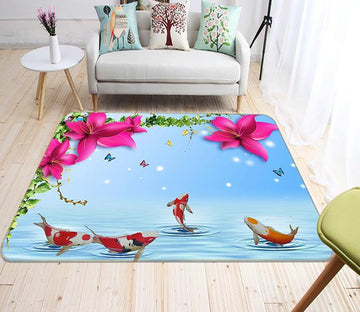 3D Butterfly Fish 433 Non Slip Rug Mat Mat AJ Creativity Home 