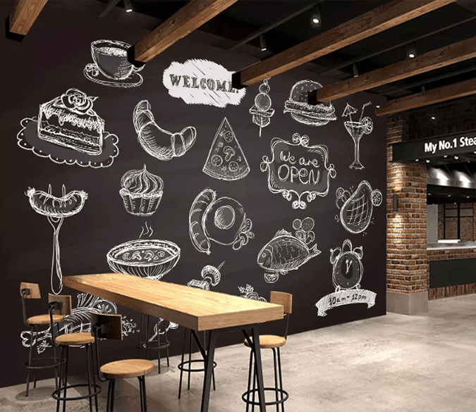 3D Blackboard Fish Cake 1033 Wallpaper AJ Wallpaper 2 