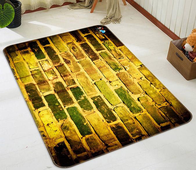 3D Yellow Brick Wall 476 Non Slip Rug Mat Mat AJ Creativity Home 