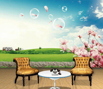 3D Lawn Bubble Flower 794 Wallpaper AJ Wallpaper 2 