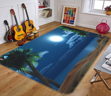 3D Moonlight Beach 383 Non Slip Rug Mat Mat AJ Creativity Home 