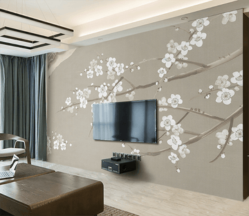 3D White Plum 039 Wallpaper AJ Wallpaper 