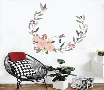 3D Vine Powder Flower 242 Wall Stickers Wallpaper AJ Wallpaper 