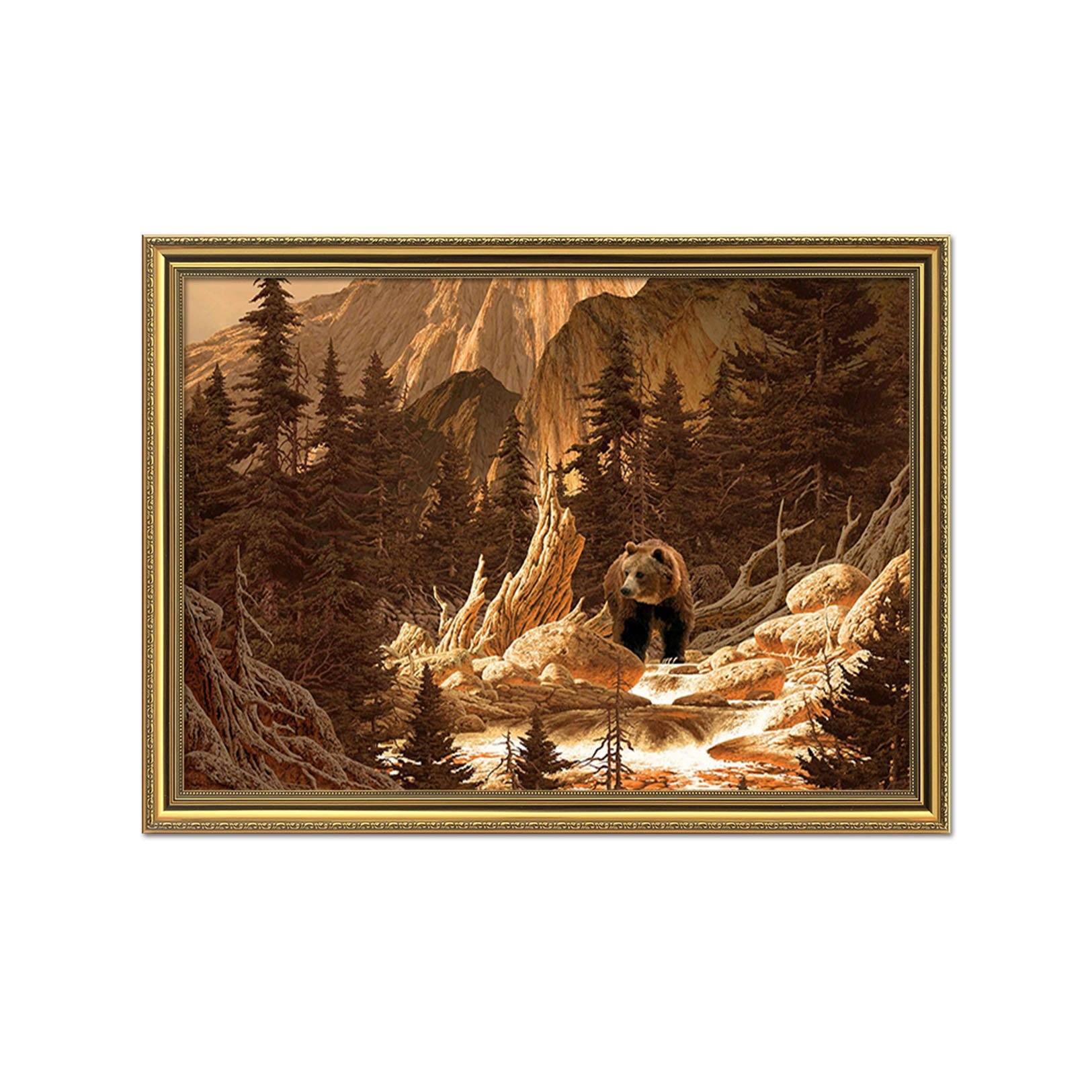 3D Brown Bear 164 Fake Framed Print Painting Wallpaper AJ Creativity Home 