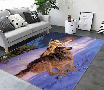 3D Wolf Snow 358 Non Slip Rug Mat Mat AJ Creativity Home 