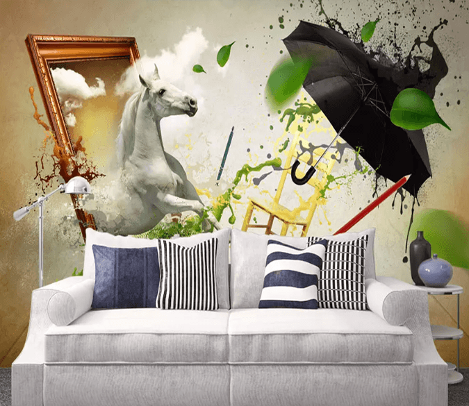 3D Photo Frame Horse 1002 Wallpaper AJ Wallpaper 2 