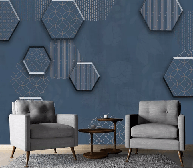 3D Concave Hexagon 1508 Wallpaper AJ Wallpaper 2 