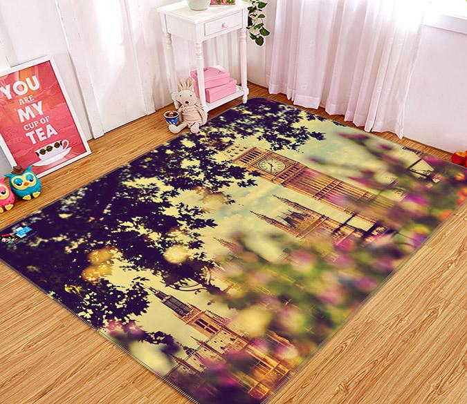 3D Bell Tower Leaves 285 Non Slip Rug Mat Mat AJ Creativity Home 