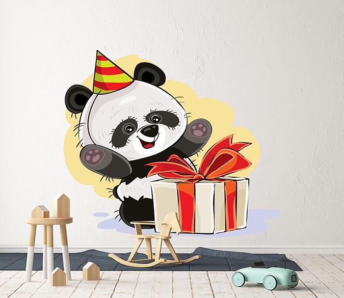 3D Panda Gift 222 Wall Stickers Wallpaper AJ Wallpaper 