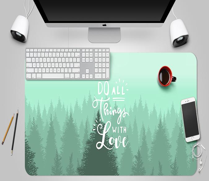 3D Forest Fog 067 Desk Mat Mat AJ Creativity Home 