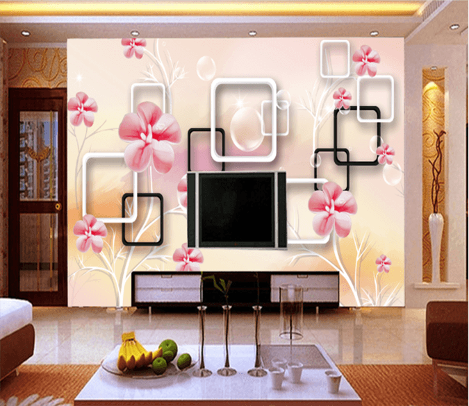 3D Box Flower 401 Wallpaper AJ Wallpaper 