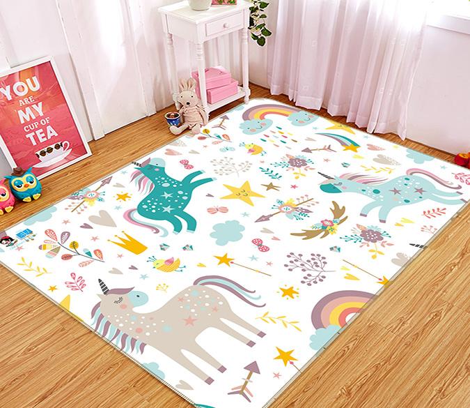 3D Unicorn Pattern 133 Non Slip Rug Mat Mat AJ Creativity Home 