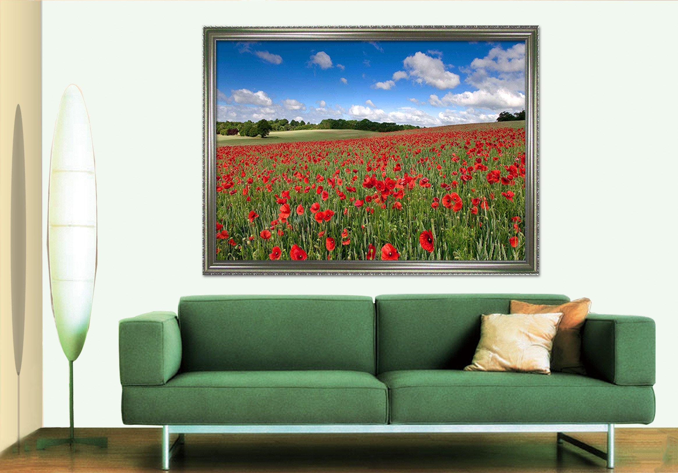 3D Safflower Sea 134 Fake Framed Print Painting Wallpaper AJ Creativity Home 