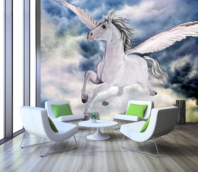 3D Cloud Flying Horse 134 Wallpaper AJ Wallpaper 