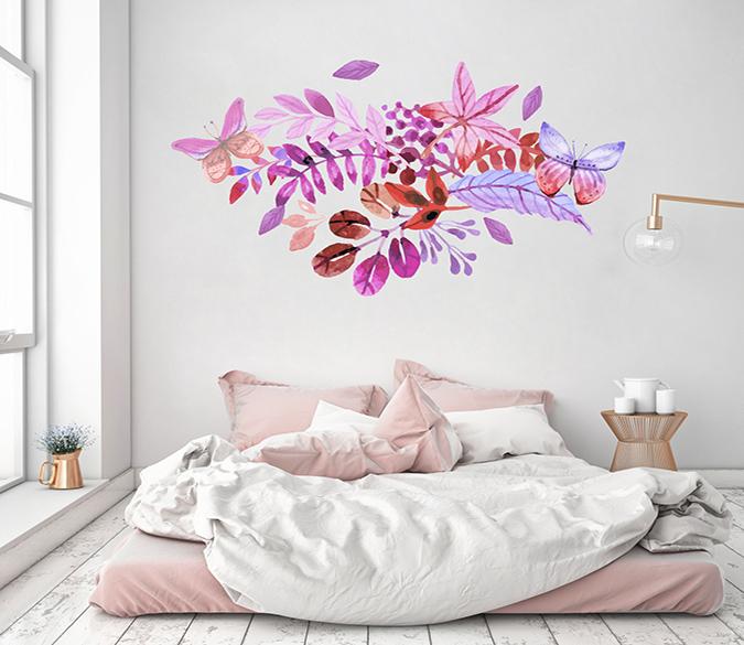 3D Graffiti Purple Butterfly 183 Wall Stickers Wallpaper AJ Wallpaper 