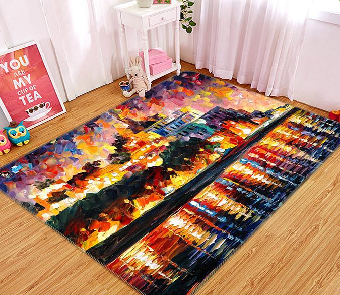 3D Oil Painting Dusk 403 Non Slip Rug Mat Mat AJ Creativity Home 