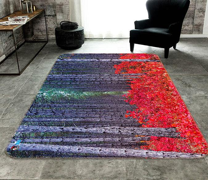 3D Dead Tree Red Leaf 486 Non Slip Rug Mat Mat AJ Creativity Home 