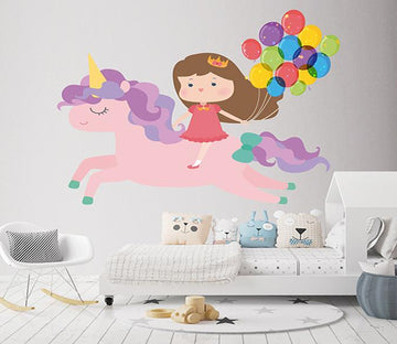 3D Unicorn Girl 148 Wall Stickers Wallpaper AJ Wallpaper 