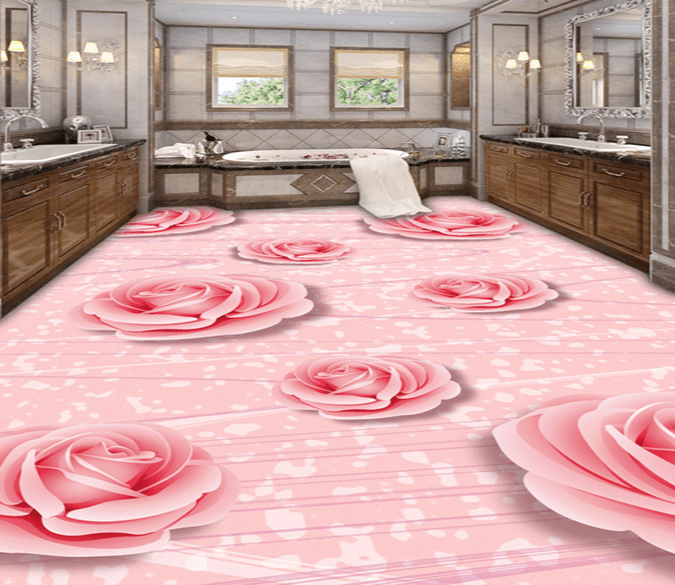 3D Pink Flower 184 Floor Mural Wallpaper AJ Wallpaper 2 