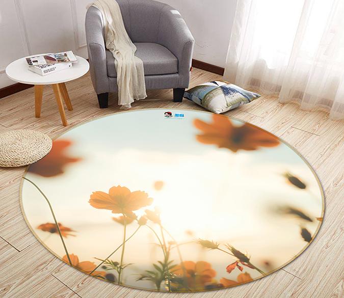 3D Sunny Safflower 116 Round Non Slip Rug Mat Mat AJ Creativity Home 