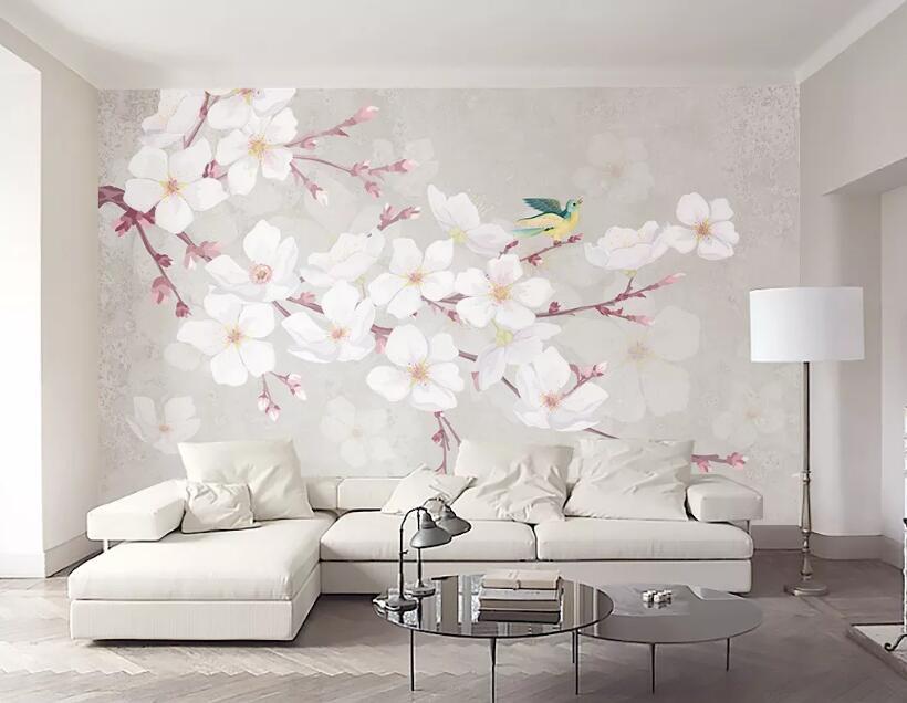 3D White Plum Bird 1006 Wall Murals Wallpaper AJ Wallpaper 2 