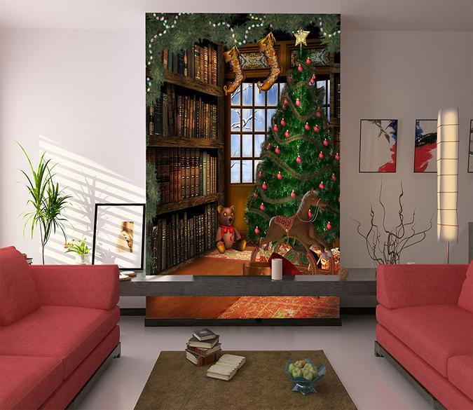 3D Bookshelf Christmas 196 Wallpaper AJ Wallpaper 