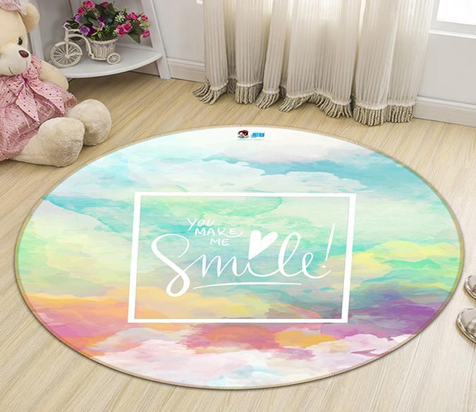 3D Gradient Cloud 135 Round Non Slip Rug Mat Mat AJ Creativity Home 