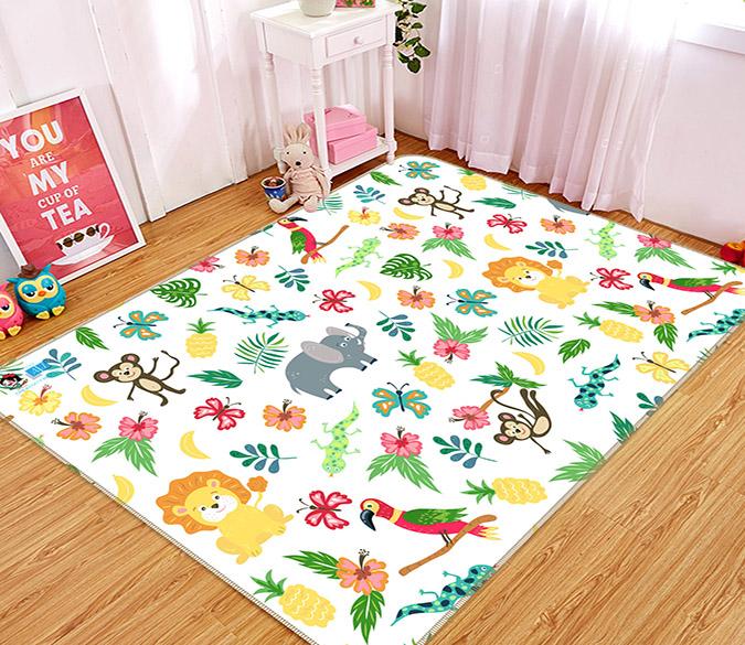 3D Cartoon Animals 124 Non Slip Rug Mat Mat AJ Creativity Home 