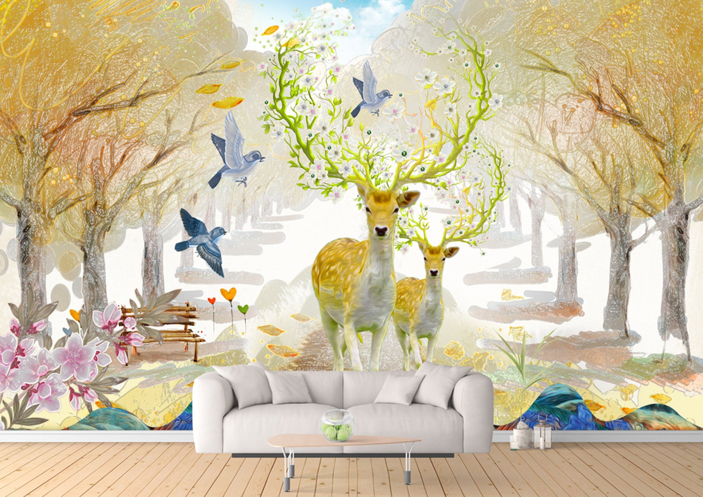 3D Elk 152 Wall Murals Wallpaper AJ Wallpaper 2 